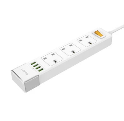 Adaptateur de bureau avec prise d'extension de multiprise de chargeur à 4 ports USB