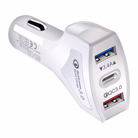 Yxx Pd QC3.0 2.4A/3.4A/4.8A double port USB chargeur de téléphone portable rapide pour voiture